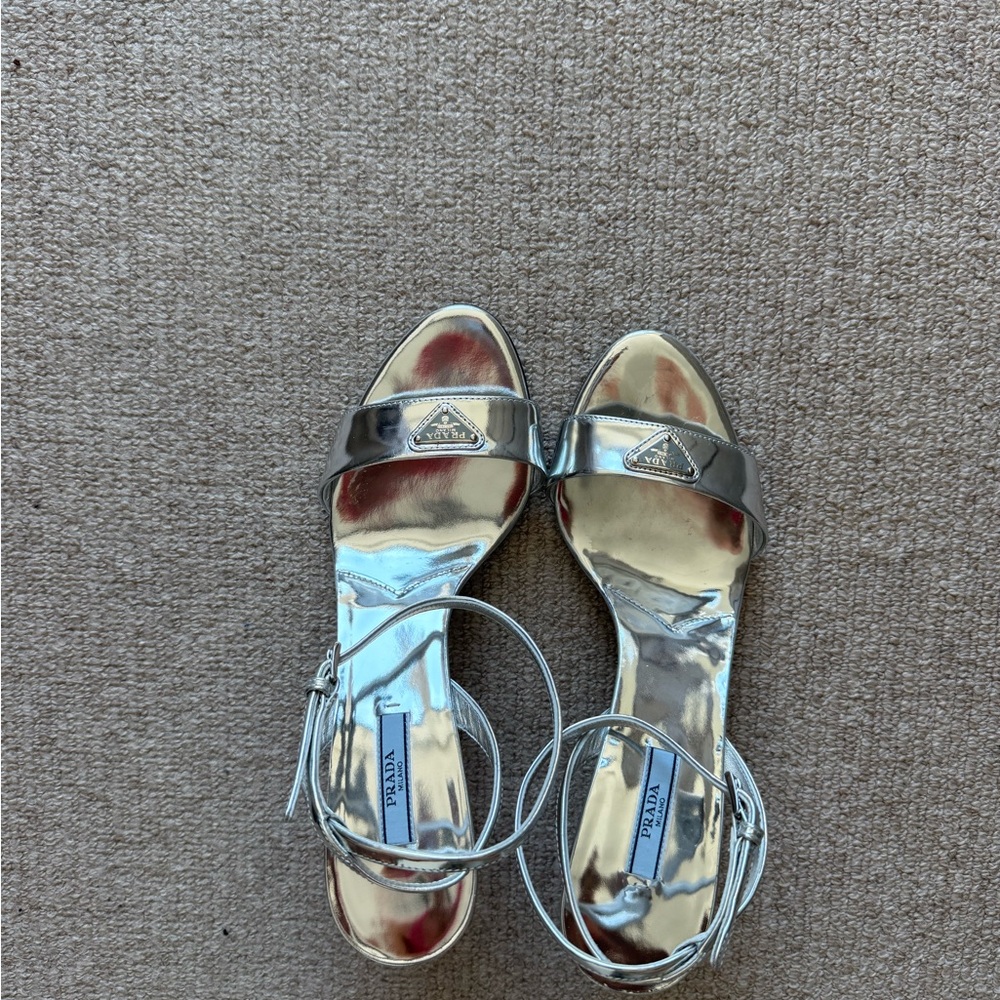 Prada Metallic Silver Heels - Picture 2 of 8